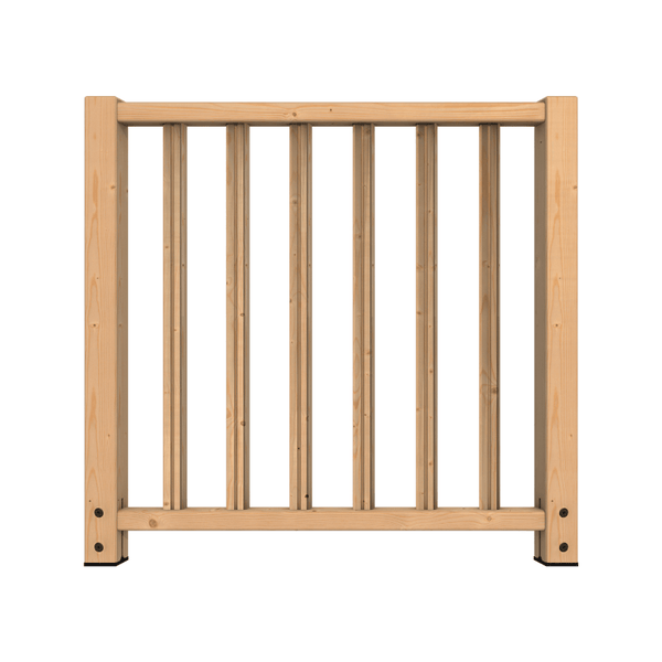 Holzzaunfeld mit vertikalen Lamellen