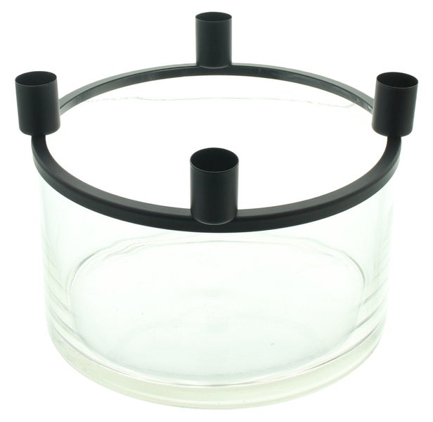 Kerzenhalter mit Glasaufsatz und vier Kerzenhaltern