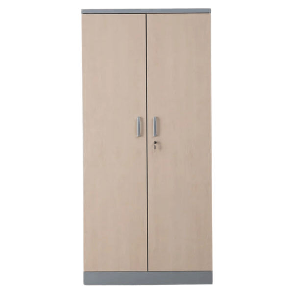 PROREGAL Aktenschrank Beetle 4 Fachböden HxBxT 195 x 92 x 42 cm Silber & Ahorn