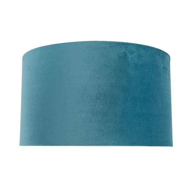 Samt Lampenschirm blau 35/35/20 mit goldener Innenseite