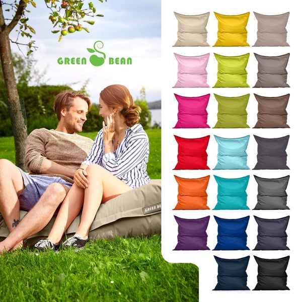 Green Bean Sitzsack XXL 140x180cm 380 Liter Kinder & Erwachsene Bean Bag EPS Perlen Füllung Riesensitzsack Groß Draußen Outdoor Liegekissen Waschbar Wetterfest Lounge Sitzkissen Bodenkissen Beige