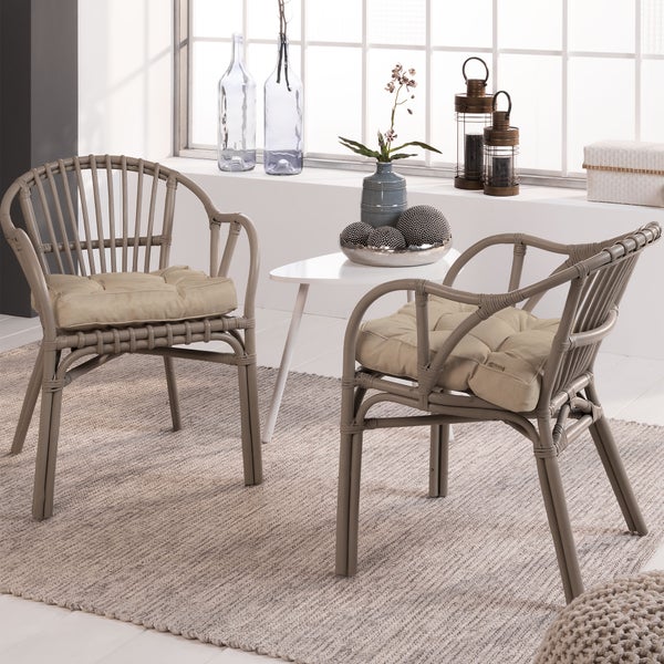 Beautissu Flair Loungekissen Outdoor Sitz 60x60x10cm Natur