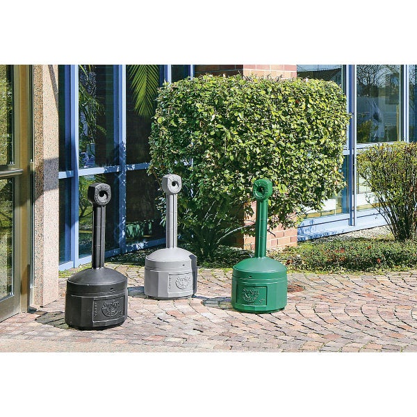 PROREGAL Sicherheits Standascher Standaschenbecher aus Kunststoff 15 Liter Innenbehälter Selbstlöschend HxB 98 x 42 cm Schwarz