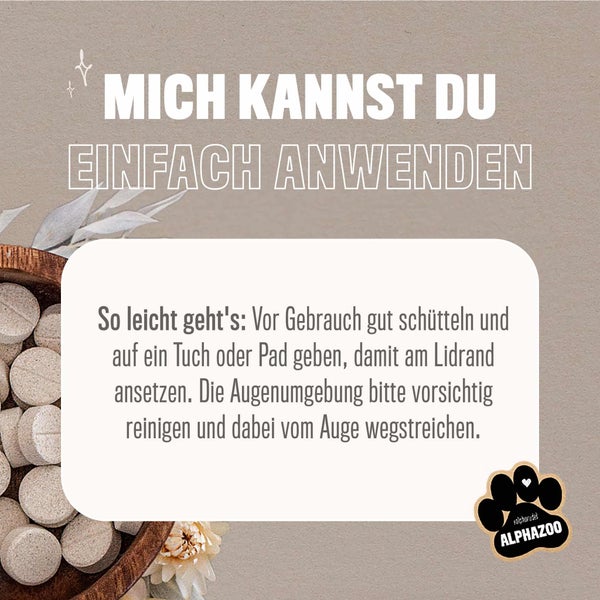 ALPHAZOO Durchblick Augenpflege 200ml für Hunde und Katzen I Sanfter Augenreiniger