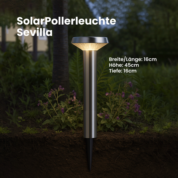 Solarlampe Sevilla zur Gartenbeleuchtung, Höhe 45 cm