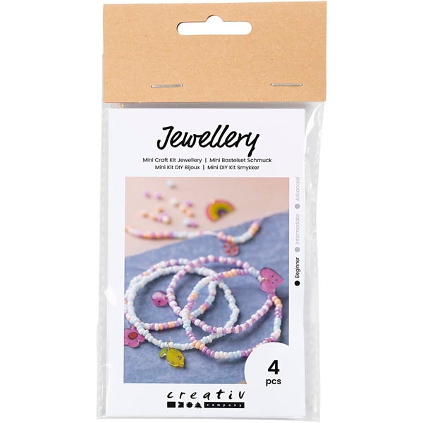 Creativ Company DIY Sets Beads Mini Kreativ Set Schmuck, Armbänder aus Schrumpffolie, Kreativ Box