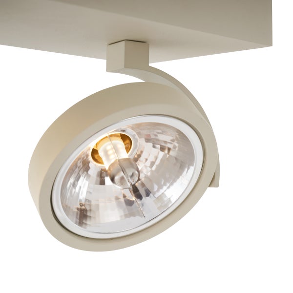 Moderne Deckenleuchte Beige G9 rund schwenk- und neigbar 2-flammig - Go