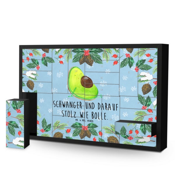 Mr. & Mrs. Panda Befüllbarer Adventskalender Avocado Schwangerschaft - Blau Pastell