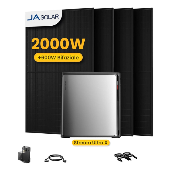 JA Solar 2000W Solarmodule mit EcoFlow Stream Ultra X und Zubehör