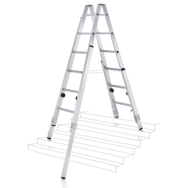 Zarges Stehleiter Varioflex B mit verlängerbaren Holmen 2x8 Stufen