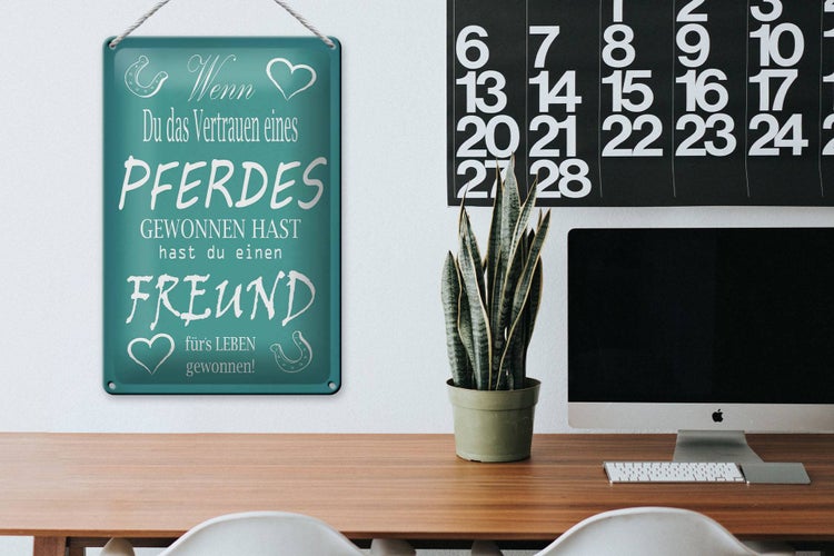 Blechschild Spruch 20x30cm Wenn du Vertrauen eines Pferd