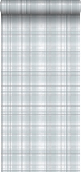 Sanders und Sanders Tapete Karomuster Hellblau und Grau - 53 cm x 10.05 m - 640717
