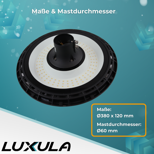 LUXULA Runde LED Straßenlampe 60W Straßenleuchte mit 6000lm IP65 Schutz Mastleuchte 3000K Warmweiß