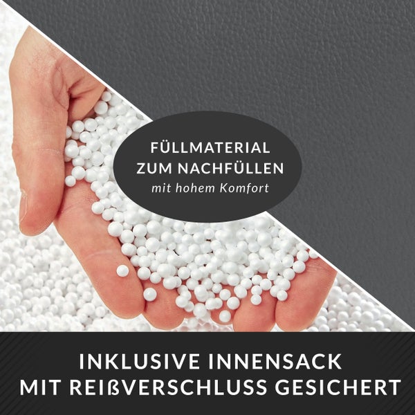 Füllmaterial zum Nachfüllen, inklusive Innensack mit Reißverschluss