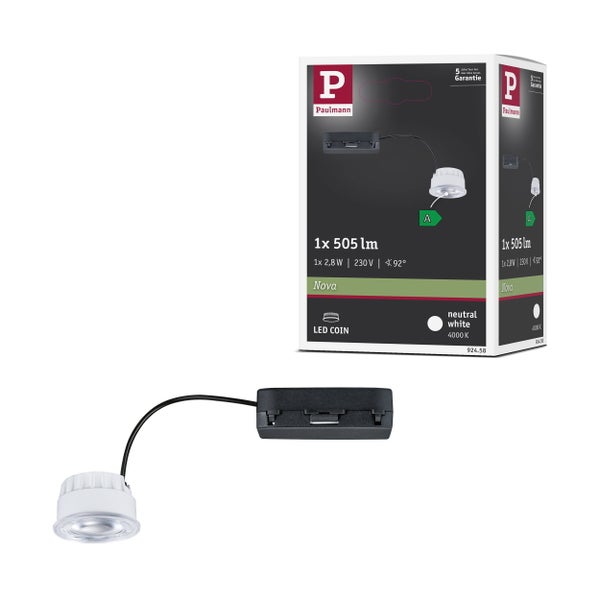 Paulmann Nova LED Coin Einbauleuchte mit Anschlussbox und neutralweißem Licht