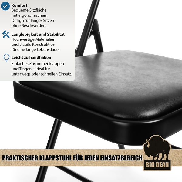 Schwarzer Big Dean Klappstuhl für den Innenbereich