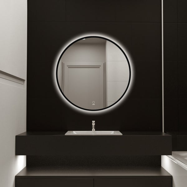 Home Deluxe LED-Spiegel Rund DUBI 80 cm  - Beschlagfrei & Dimmbar|Badezimmerspiegel, Badspiegel mit Beleuchtung, Wandspiegel