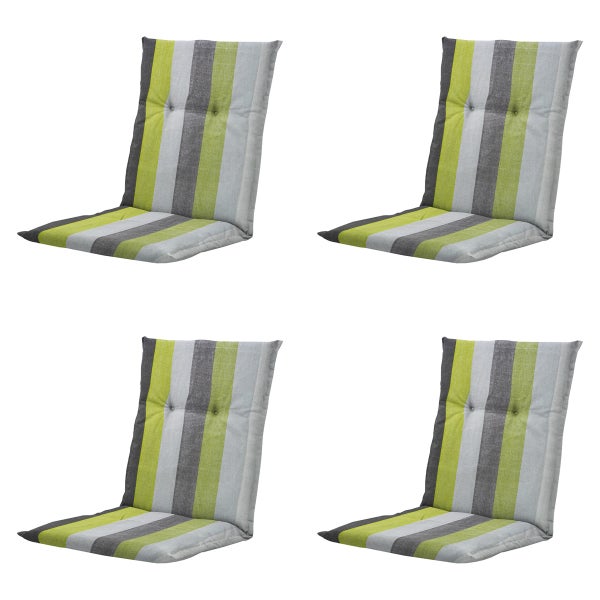 Gartenstuhlauflage Niedrige Rückenlehne Victoria grün - Ca. 105x50 cm - 4er-Set