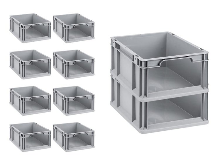 PROREGAL SuperSparSet 10x Eurobox NextGen Store HxBxT 17 x 30 x 40 cm 16 Liter Front Offen Eurobehälter Transportbox