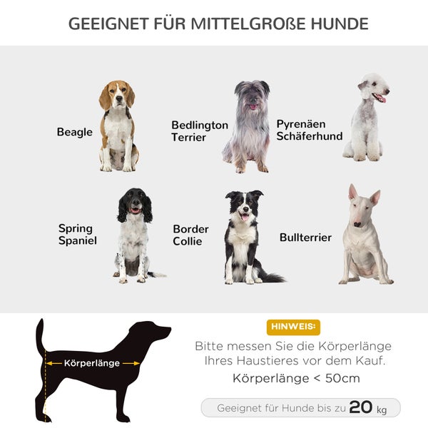 PawHut Hundebett, 76L x 61B x 18H cm, Stahlrahmen, 600D Oxford-Gewebe, Braun