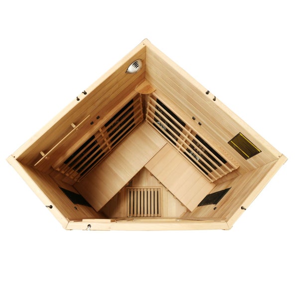 Dewello® Infrarotkabine Infrarotsauna LAKEFIELD PRO Hemlock-Zeder 120cm x 120cm inkl. Vollspektrumstrahler, Karbonstrahler