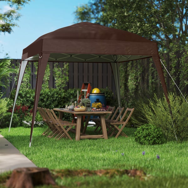 Outsunny Ersatzdach für Pavillon 3x3 m, Wasserabweisend stabil Winterfest Pavillondach für Faltpavillon Sturmfest Partyzelt Ersatzbezug Abdeckung mit Einzeldach Baldachin für Gartenpavillon Kaffee