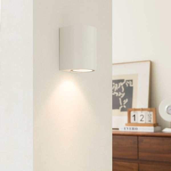 PRIOS Wandleuchte außen Tetje (Modern) in Weiß aus Aluminium (1 flammig, GU10) - Außenwandleuchten Wandlampe Led Außenlampe Outdoor für Außenwand/Hauswand Haus Terrasse & Balkon