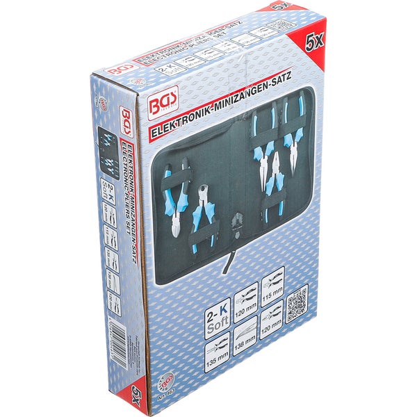 BGS Technic Elektronik-Minizangensatz im Koffer, 5-teilig