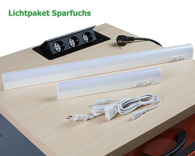 Ondis24 Lichtpaket Werkstatt Steckdose + LED, Lampe