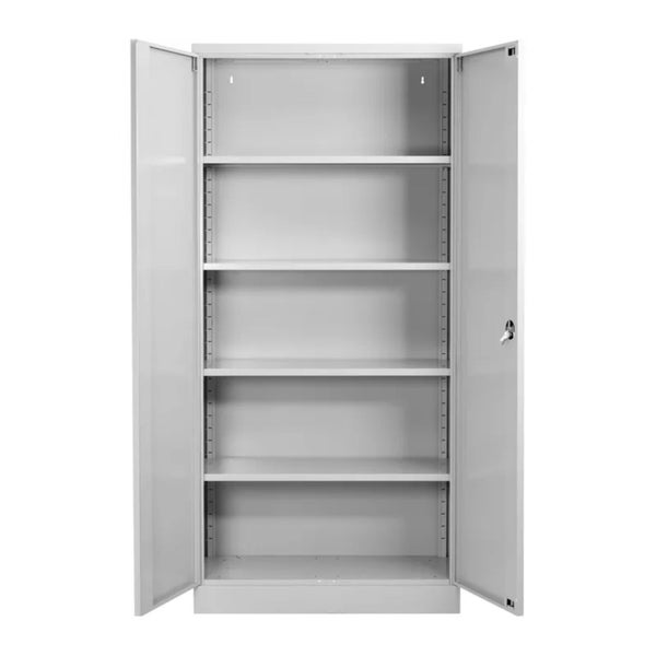 PROREGAL Stahlschrank Bee 10 Fachböden HxBxT 195 x 92 x 50 cm Pulverbeschichtetes & Verstärktes Fachbodenmaterial Grau & Grau