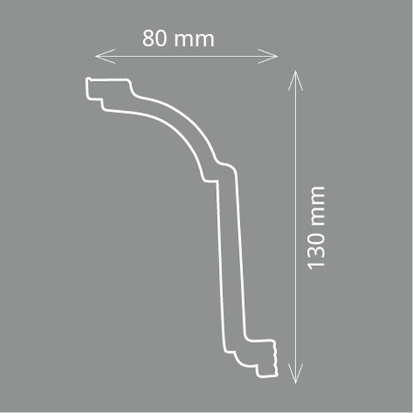 HOMESTAR Zierleiste Isabell (80 x 130 mm), Länge 2m