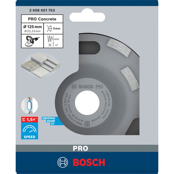 Bosch PRO Concrete Schleifkopf 50 x 125 mm 22,23 mm - 2608601763