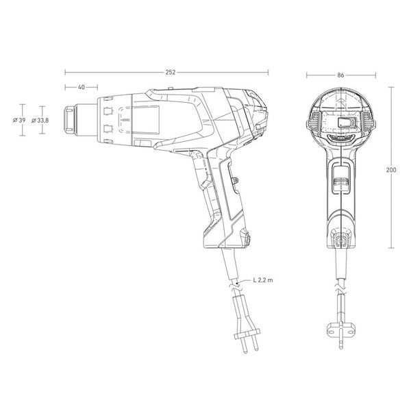Drei Heißluftpistolen von Steinel, darunter eine Akku-Heißluftpistole