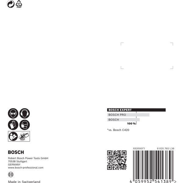 Bosch 5x Expert C470 Schleifpapier mit 8 Löchern für Exzenterschleifer 115 mm G 320 - 2608900800