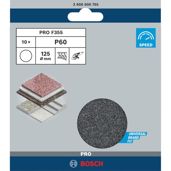 Bosch PRO F355 Schleifblatt 125 mm 60 - 2608606755