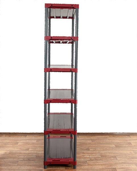 PROREGAL Kunststoffregal Big Grey Bear Extra-Tall HxBxT 220 x 110 x 46 cm Fachlast 160 kg Grau/Rot