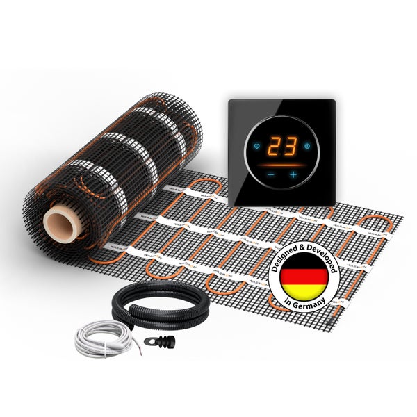 Fußbodenheizung mit Temperaturregler und Zubehör