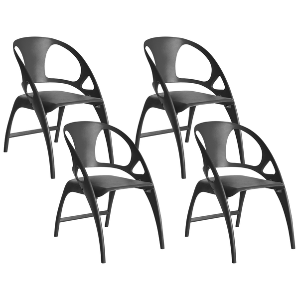 Gartenstuhl 4er Set klappbar NEMI Schwarz