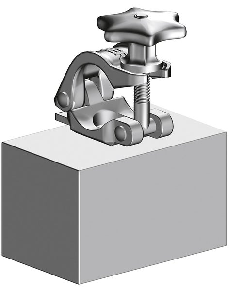 Metall-Knebelklemme auf einem Block