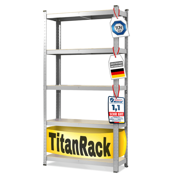 FLOORDIREKT Schwerlastregal - Universal einsetzbar - Verzinkt - 220 x 90 x 30 cm - Traglast 875 kg