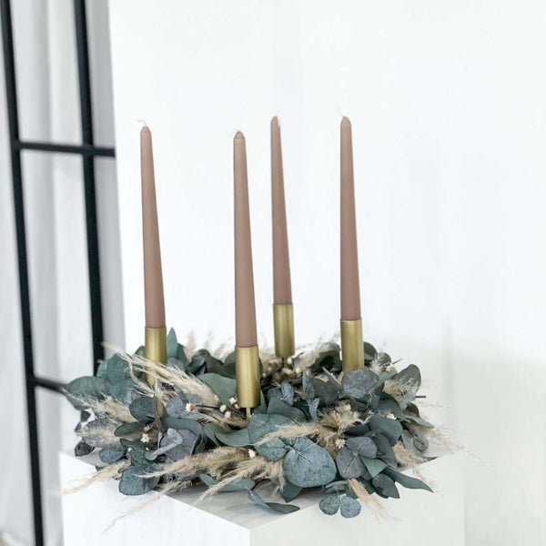 Adventskranz Trockenblumen Eukalyptus Pampasgras Mix