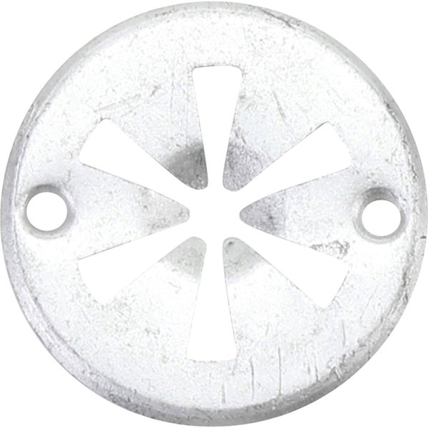 Abdeckrosette mit Aussparungen und zwei Bohrlöchern