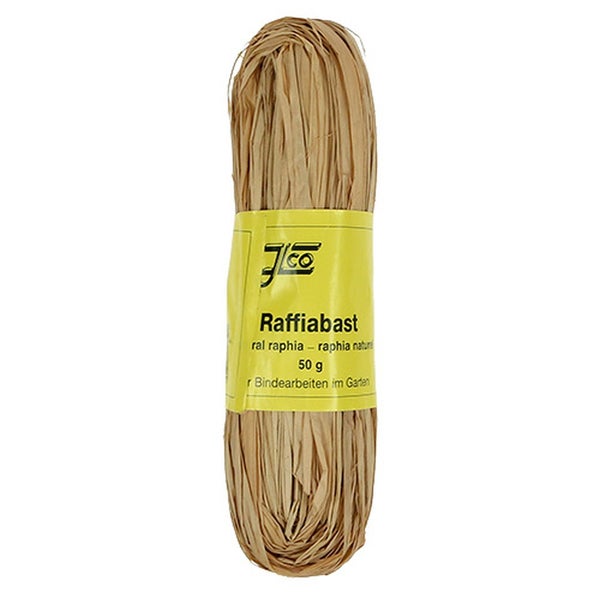 Naturbelassener Raffiabast von Jico, 50 Gramm, für Bindearbeiten im Garten.