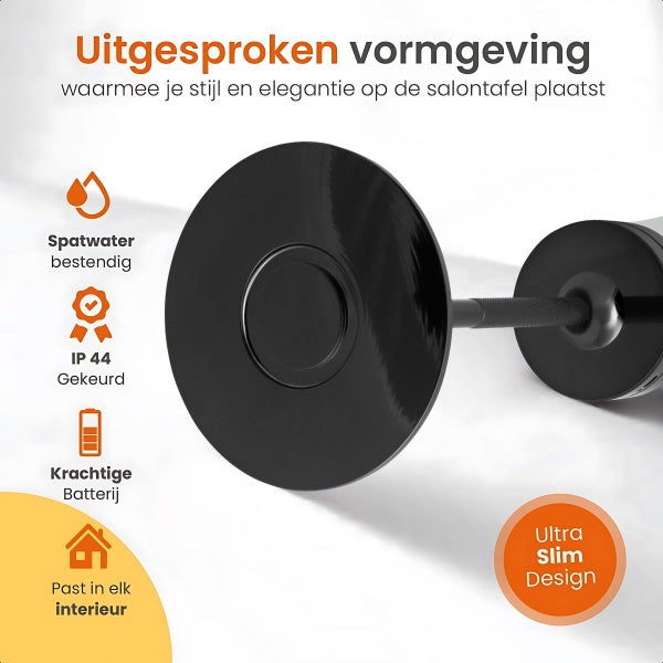 Goliving Horizon Batterie-Tischleuchte - Wiederaufladbar und dimmbar - Spritzwassergeschützt - Passt in jede Einrichtung - Energieeffizient - Höhe 27 cm - Schwarz