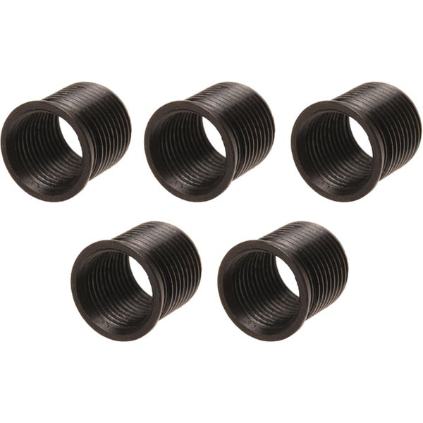 Fünf Gewindeeinsätze aus Metall