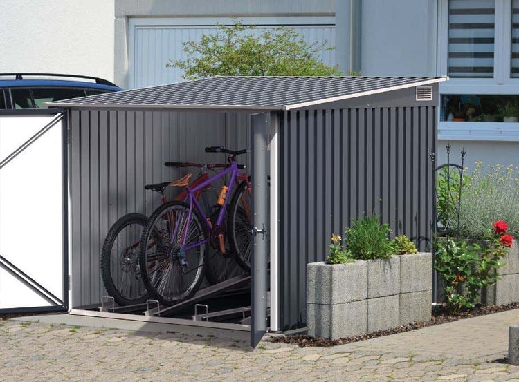 DURAMAX Fahrradgarage 2x2m aus Metall in Grau