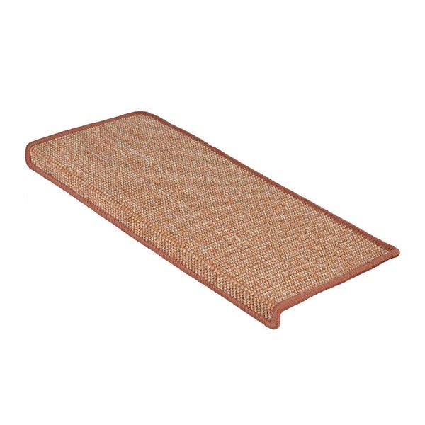FLOORDIREKT Stufenmatte aus Sisal - Pure Nature - Umkettelt & Selbstklebend - Apricot - 23,5 x 65 cm - Rechteckig