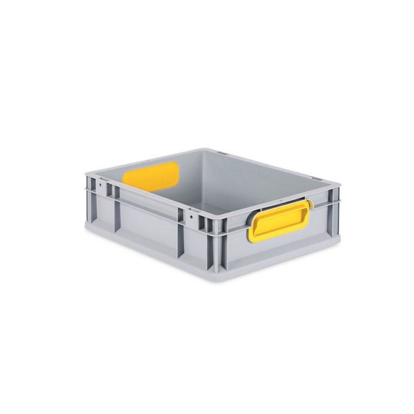 PROREGAL Spar Set 16x Eurobox Nextgen Color Mit Auflagedeckel & Schiebeschnappverschlüsse HxBxT 12 x 30 x 40 cm Griffe Gelb Geschlossen Glatter Boden