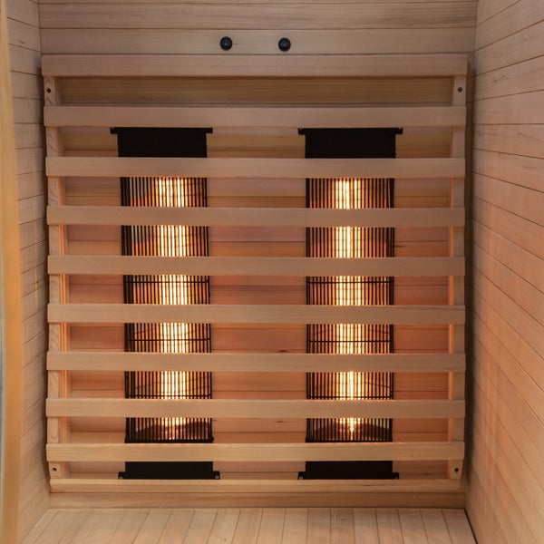 Dewello® Infrarotkabine Infrarotsauna CALGARY 90cm x 90cm inkl. 4 Vollspektrumstrahler, Farblichtherapie, LED