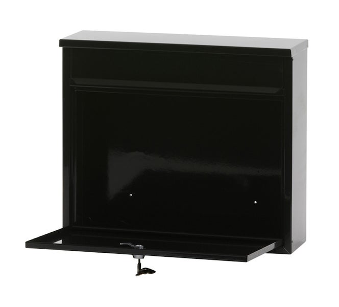 PROREGAL Wandbriefkasten Granadan Aus Stahl Mit Einwurfsklappe HxBxT 31,5 x 36 x 11 cm Einwurföffnung 32 x 4 cm Schwarz